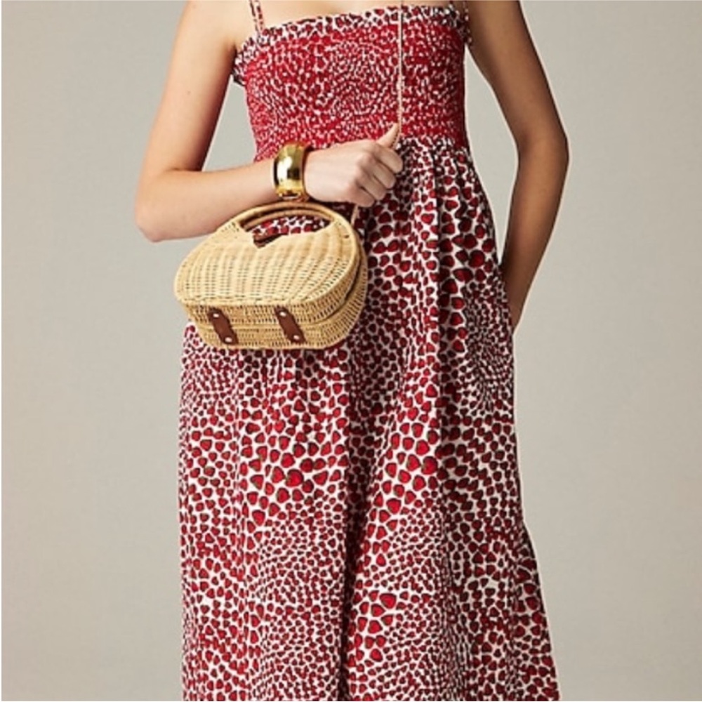 J. Crew Paloma Dress in Strawberry Swirl Poplin